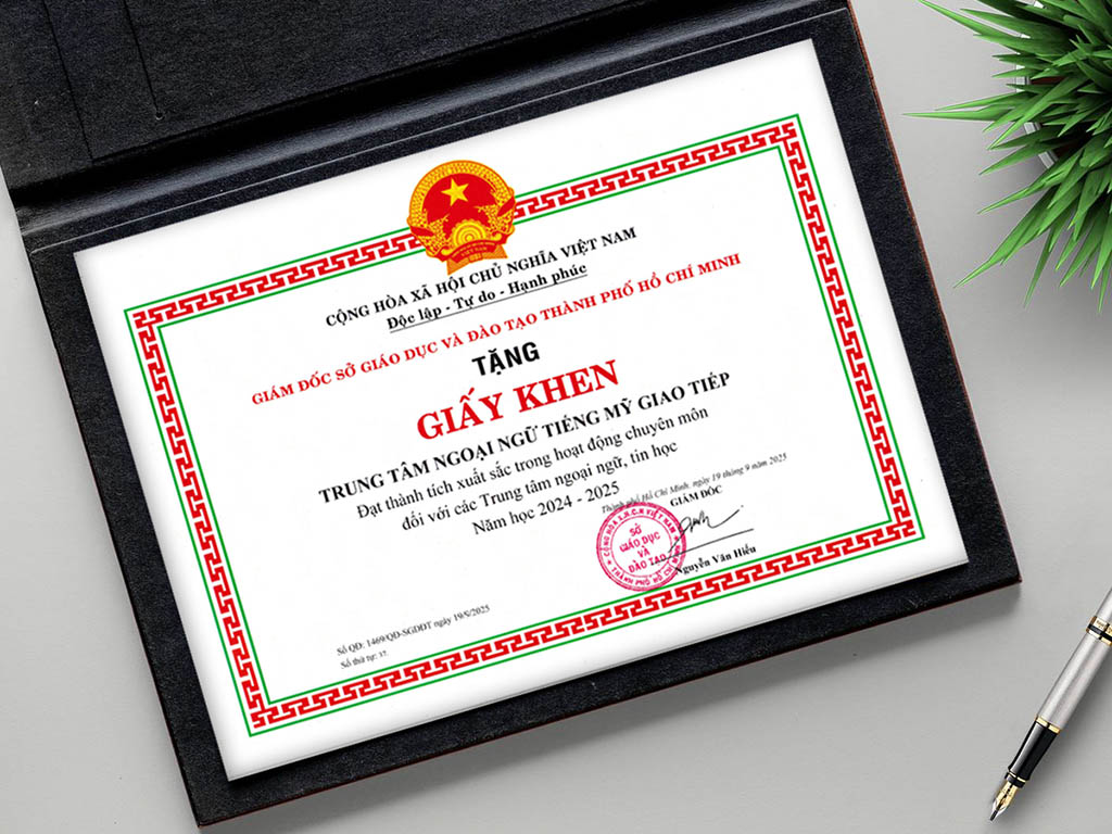 bằng khen cae leaders từ sở giáo dục