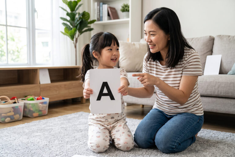 Sử dụng trò chơi thẻ chữ cho bé