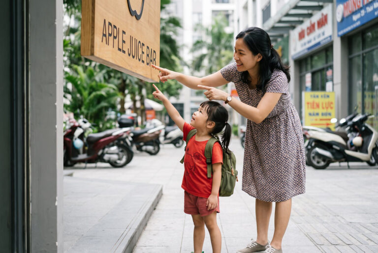 Tận dụng chữ viết ở khắp mọi nơi xung quanh con