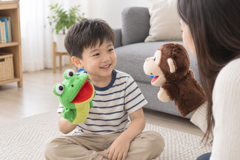 Sử dụng rối tay làm nhân vật dẫn dắt