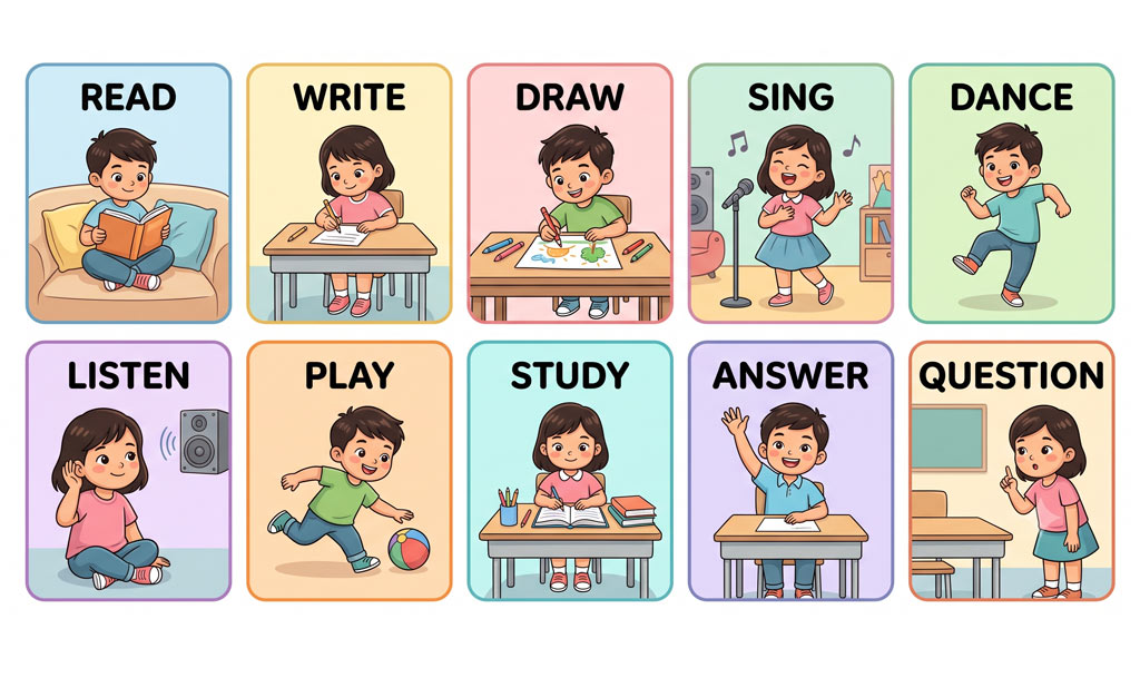 Từ vựng tiếng Anh tiểu học chủ đề hoạt động ở trường