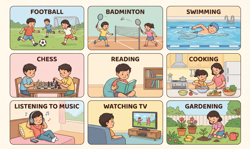 Từ vựng tiếng Anh tiểu học chủ đề thể thao và sở thích